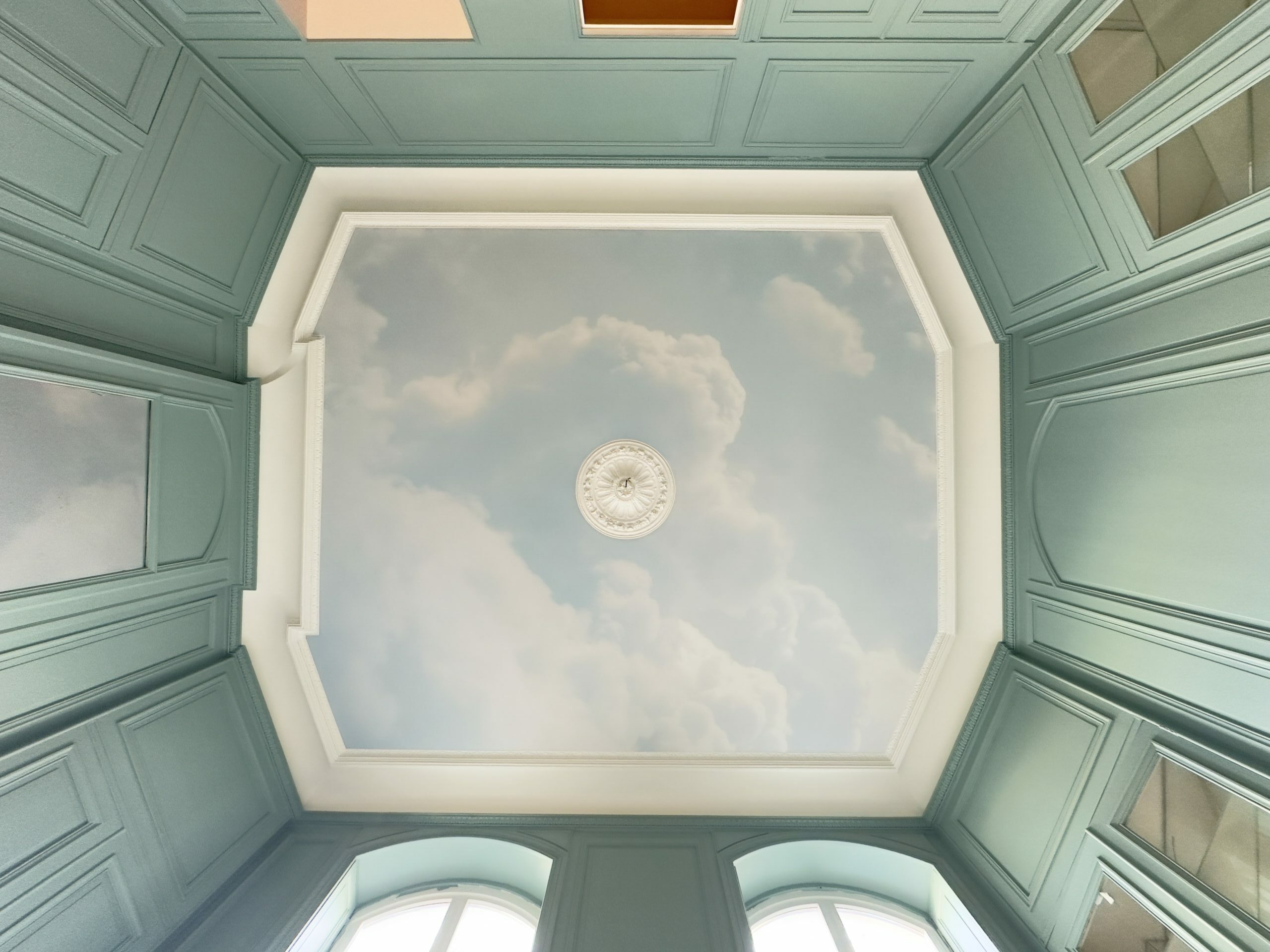 Plafond tendu imprimé ciel nuageux d'été